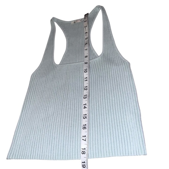 NWOT Free People Intimately Racerback Ribbed Sweater Tank Top Light Sky Blue L - Picture 6 of 6